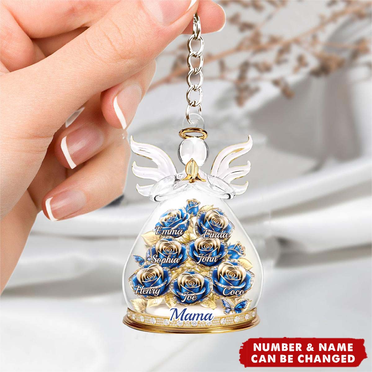 An Angel’s Embrace Of Love - Personalized Acrylic Keychain