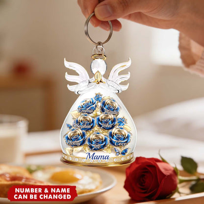 An Angel’s Embrace Of Love - Personalized Acrylic Keychain