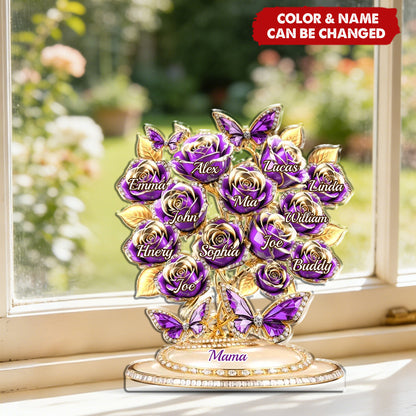 “Love Rooted In Motherhood” Personalized Acrylic Plaque - Mother’s Day Gift for Mom & Grandma