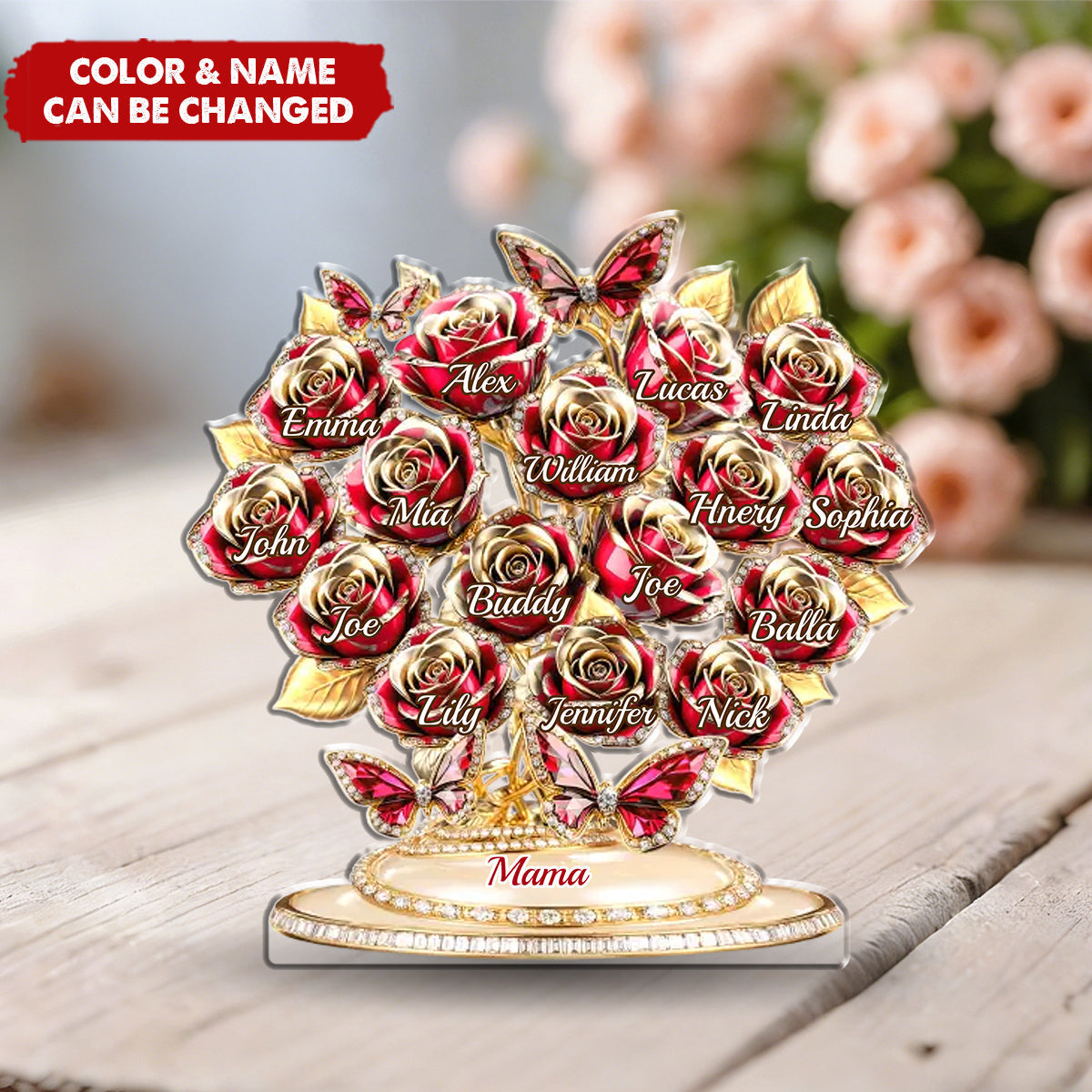 “Love Rooted In Motherhood” Personalized Acrylic Plaque - Mother’s Day Gift for Mom & Grandma