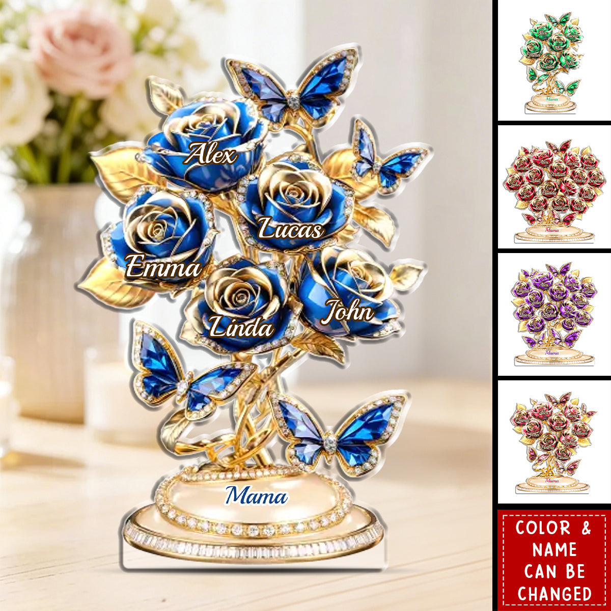 “Love Rooted In Motherhood” Personalized Acrylic Plaque - Mother’s Day Gift for Mom & Grandma