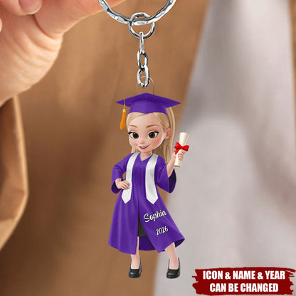 Personalized Graduation Keychain For Him Her - “Dream Big Achieve Bigger”