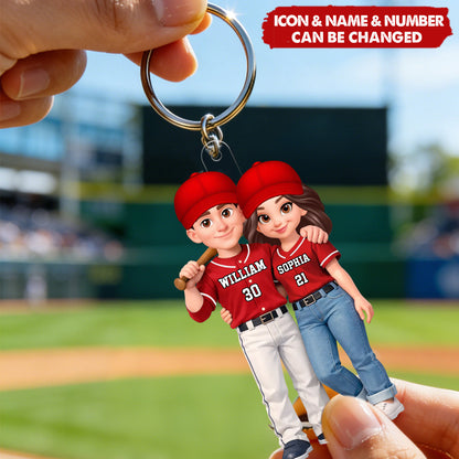 Baseball Couple - “I’ll Always Be Your Biggest Fan” - Personalized Keychain