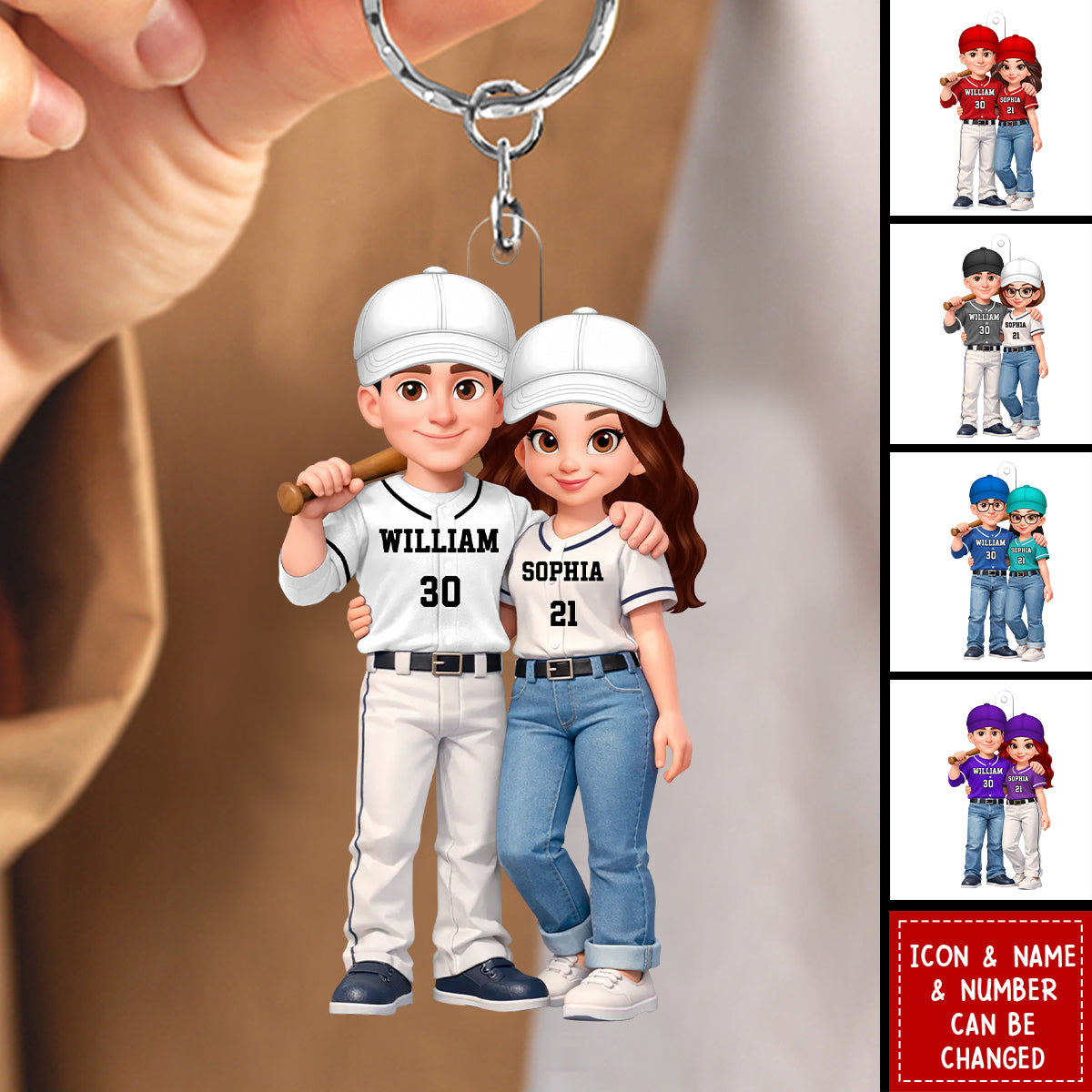Baseball Couple - “I’ll Always Be Your Biggest Fan” - Personalized Keychain