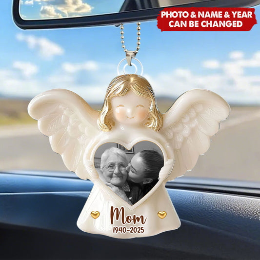 “Guardian Angel” Personalized Car Hanger - Custom Photo Remembered With Love