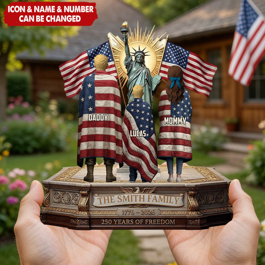 250th Anniversary Patriotic Family Plaque - Personalized Keepsake Gift