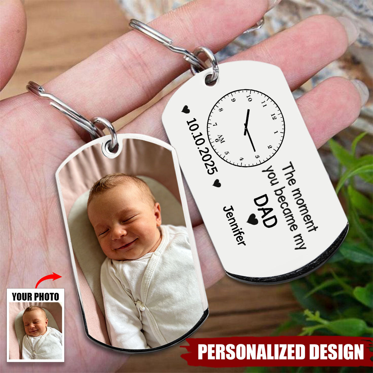 Personalized “The Moment You Became My Dad” Keychain - Gift for Husband or New Dad