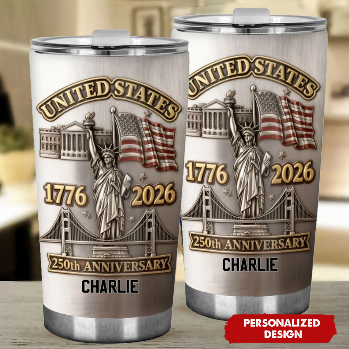 USA 250th Anniversary - Personalized Tumbler | Patriotic Gift