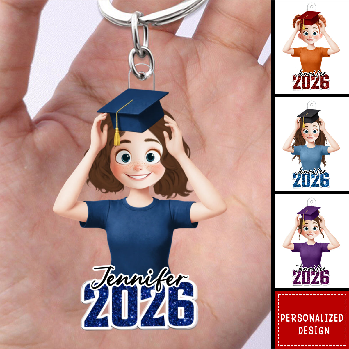 Personalized Keychain | Custom Name Graduation Gift