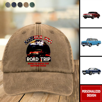 Personalized Car Photo Cap - America 250 Route 66 Road Trip