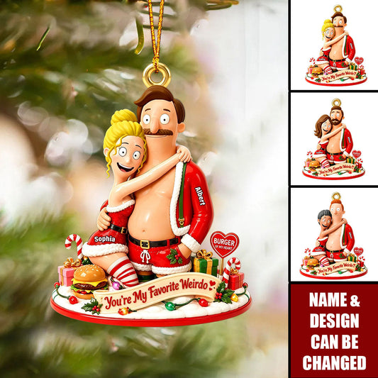 You Are My Favorite Weirdo Personalized Acrylic Ornament - Custom Couples Funny Christmas Keepsake