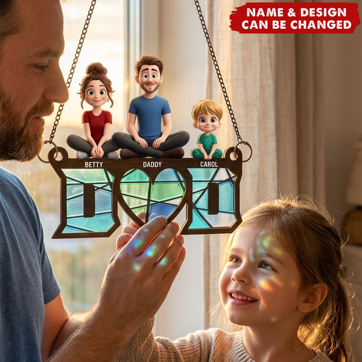 Suncatcher Ornament detail view for Dad