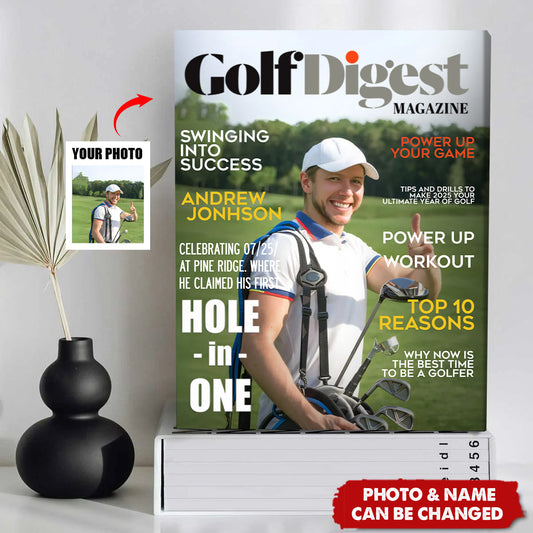 Personalized Golf Digest Magazine Poster / Canvas - Custom Golfer Photo Gift