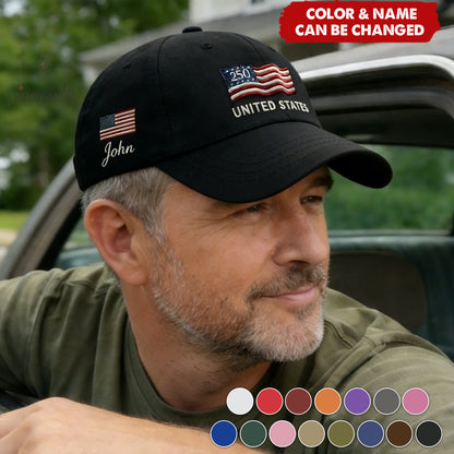 USA 250th Anniversary - Personalized Custom Name Cotton Twill Cap