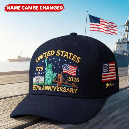 USA 250th Anniversary Eagle  - Personalized Custom Name Baseball Cap