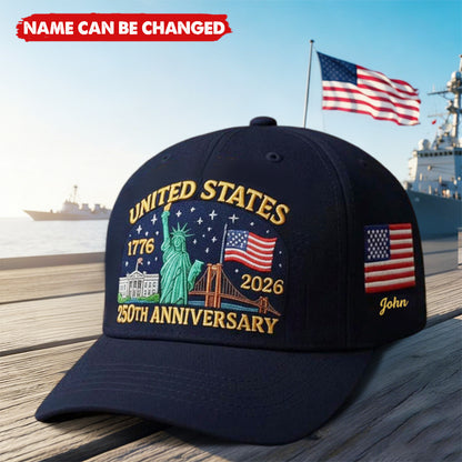 USA 250th Anniversary Eagle  - Personalized Custom Name Baseball Cap