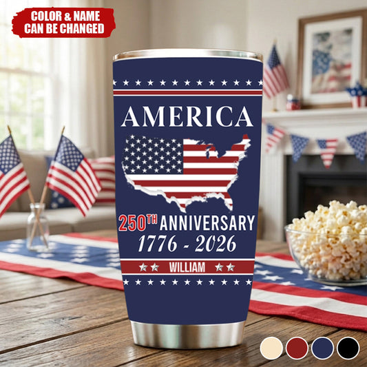 Personalized Family Name America 250th Anniversary Tumbler 1776-2026