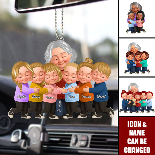Grandma And Grandkids - Personalized Car Ornament