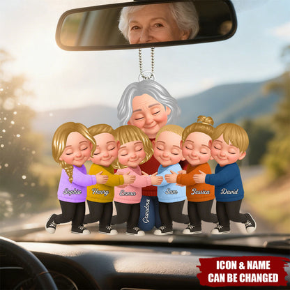 Grandma And Grandkids - Personalized Car Ornament