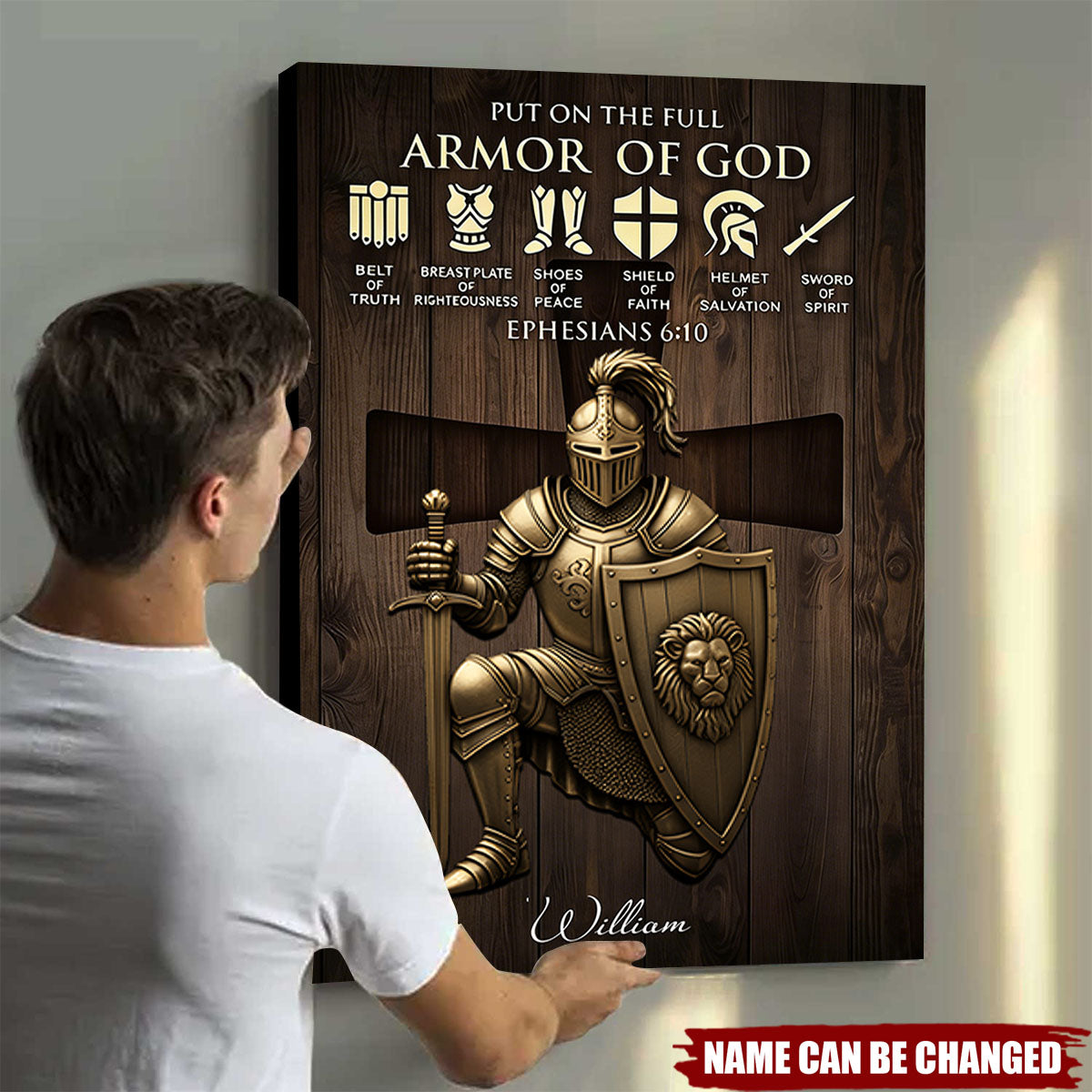 Personalized Warrior Of God Poster / Canvas - Custom Christian Scripture Wall Art