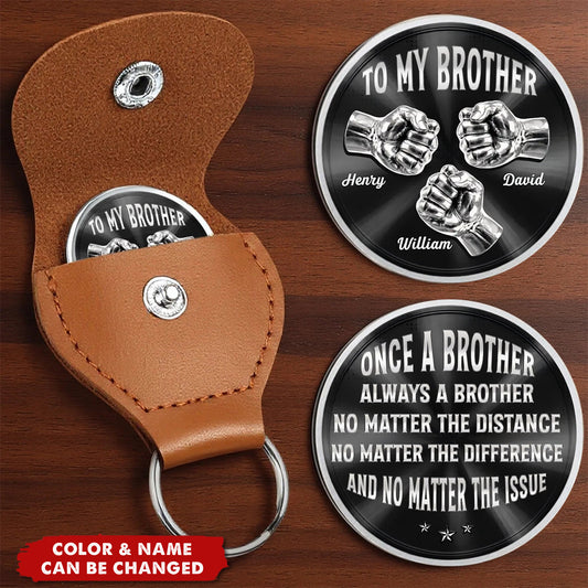Personalized Pocket Hug Gift for Brother - Custom Birthday Keepsake - Brothers Through Every Storm - Brotherly Support