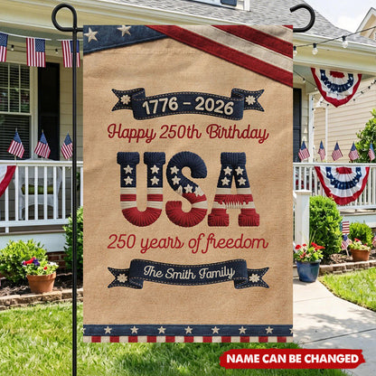 Personalized Flag: Happy 250th Birthday USA