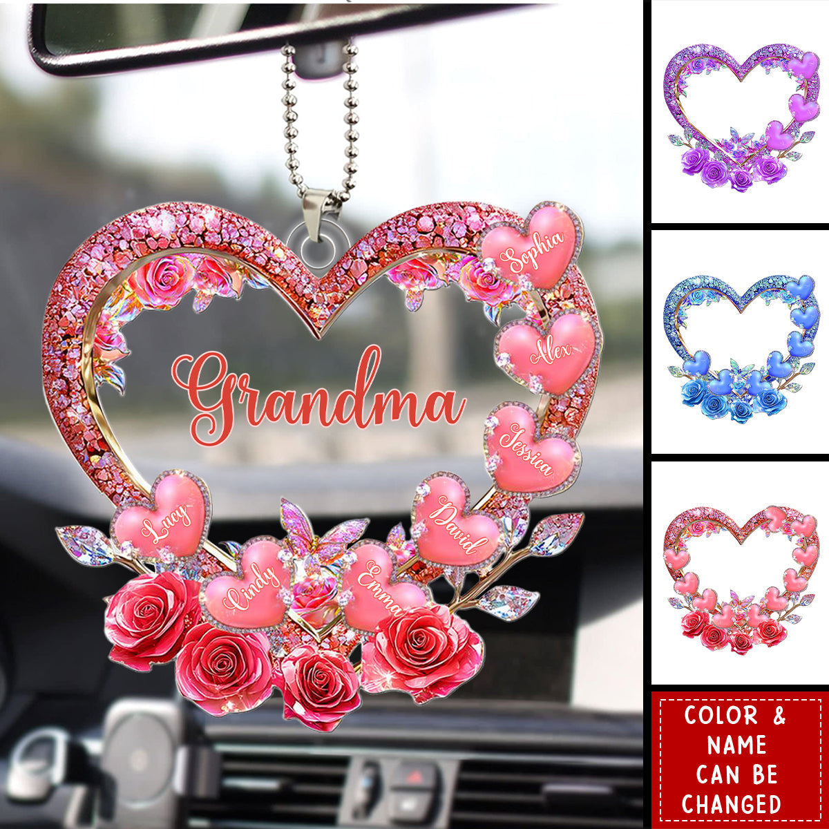 Grandma's Mom's Sweethearts - Personalized Car Hanger