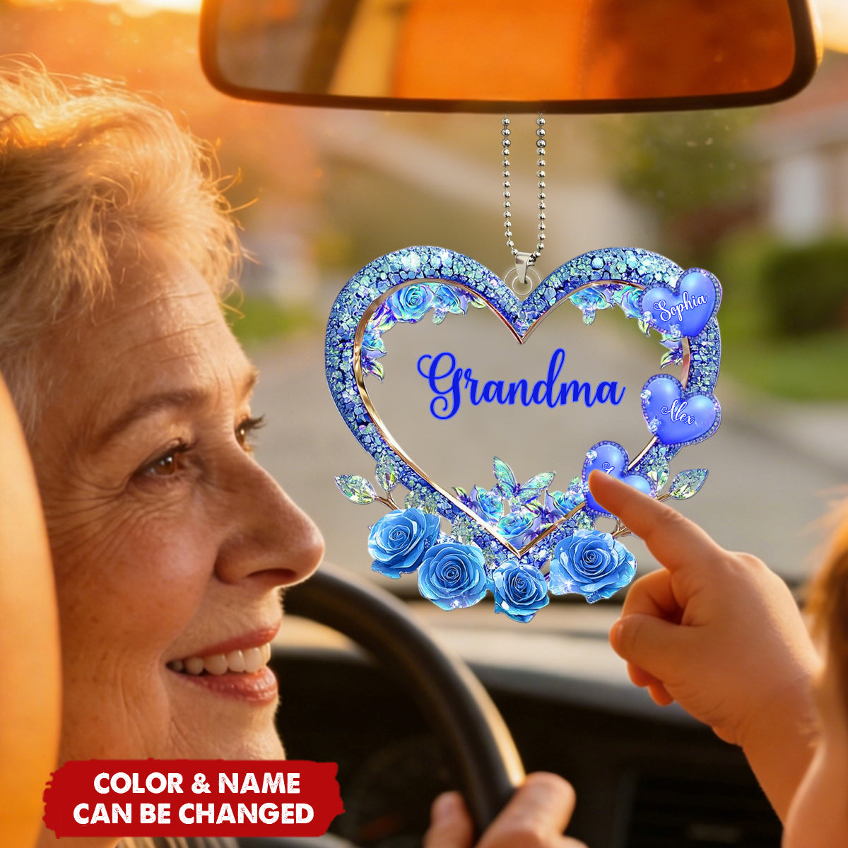 Grandma's Mom's Sweethearts - Personalized Car Hanger