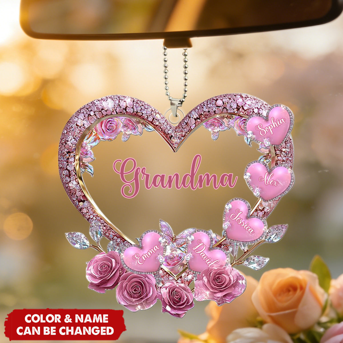 Grandma's Mom's Sweethearts - Personalized Car Hanger