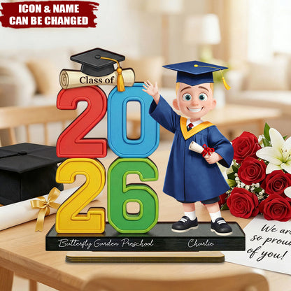 Preschool & Kindergarten Graduation Gift - Personalized Wooden Plaque