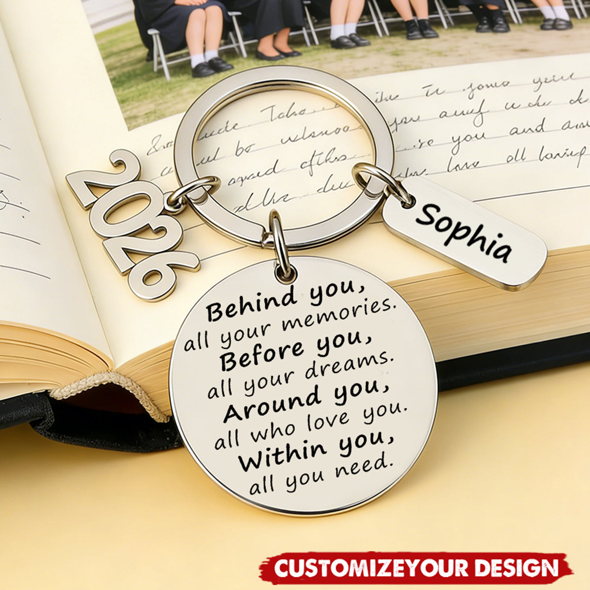 Behind You All Your Memories - Personalized Keychain - Custom Name 2026 Graduation
