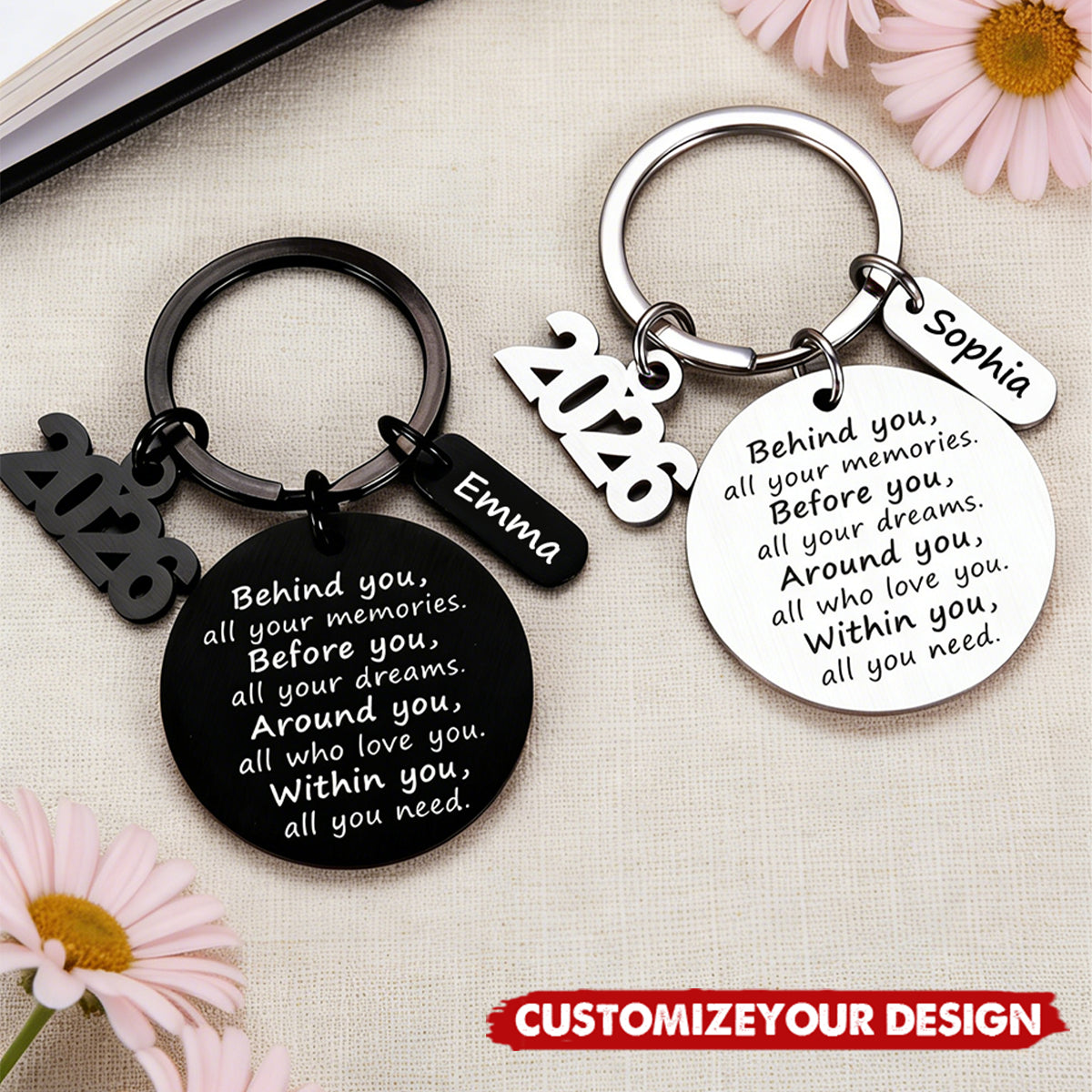 Behind You All Your Memories - Personalized Keychain - Custom Name 2026 Graduation