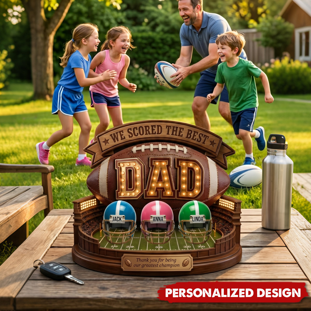Personalized Football Plaque For Dad personalization view for Dad