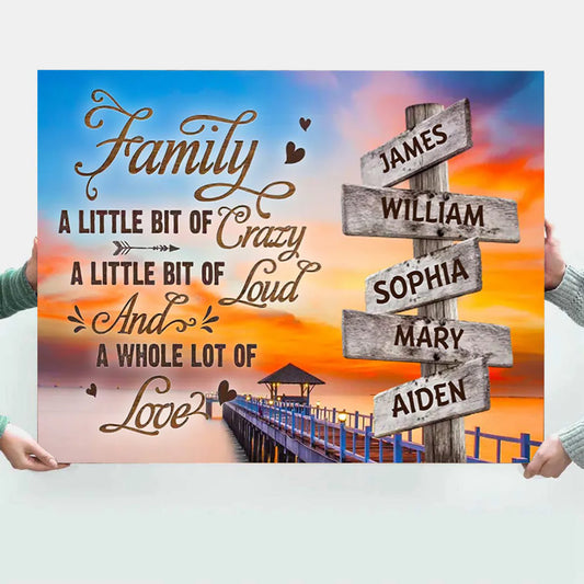 Personalized Family Love Canvas Wall Art: A Whole Lot of Love Quote