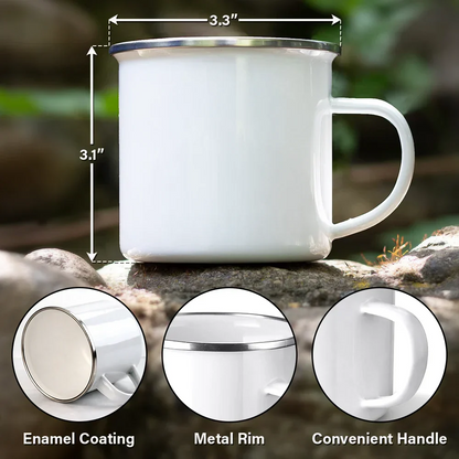 Gift For Couples,Old Couples,Gift For Husband,Gift For Wife,Gift For Boyfriend,Gift For Girlfriend,Happy - Making Memories One Campsite At A Time - Personalized Enamel Mug