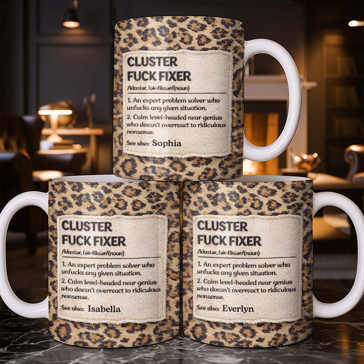 Cluster F❤️ck Fixer Leopard Print Mug