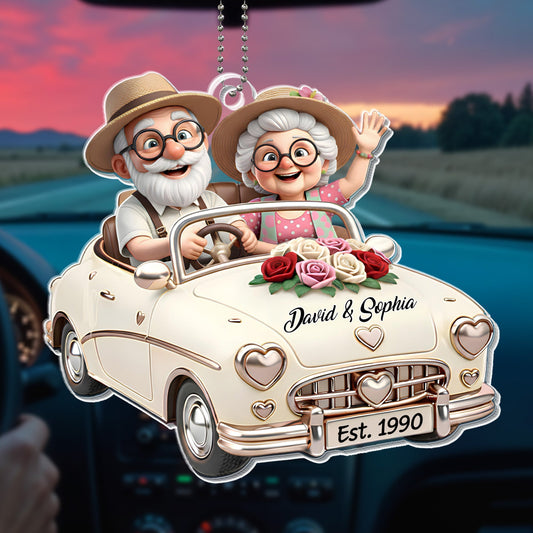 To My Wonderful Grandparents, Elder Couple In Classic Car