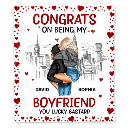 Congrats On Being My Boyfriend Skyline and Hearts Design