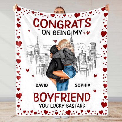 Congrats On Being My Boyfriend Skyline and Hearts Design