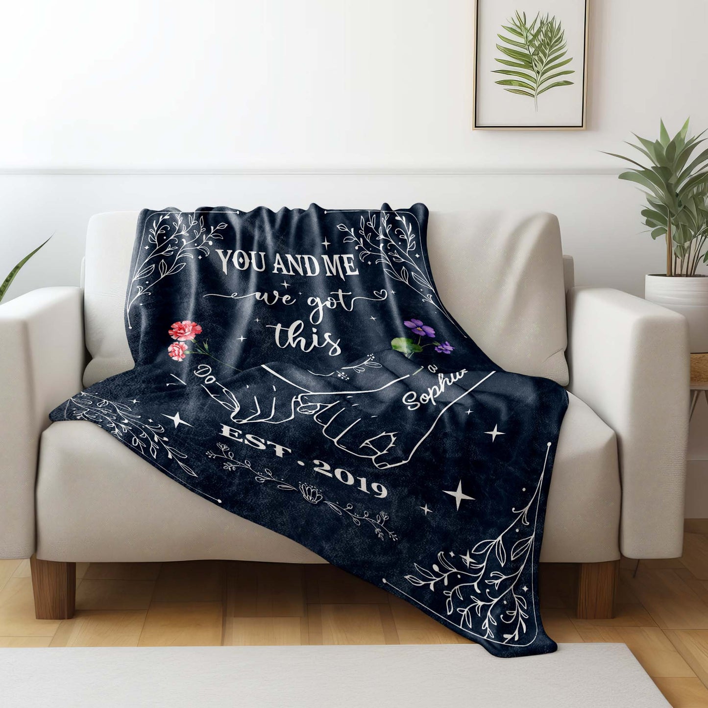 You And Me We Got This Hands And Flowers Design