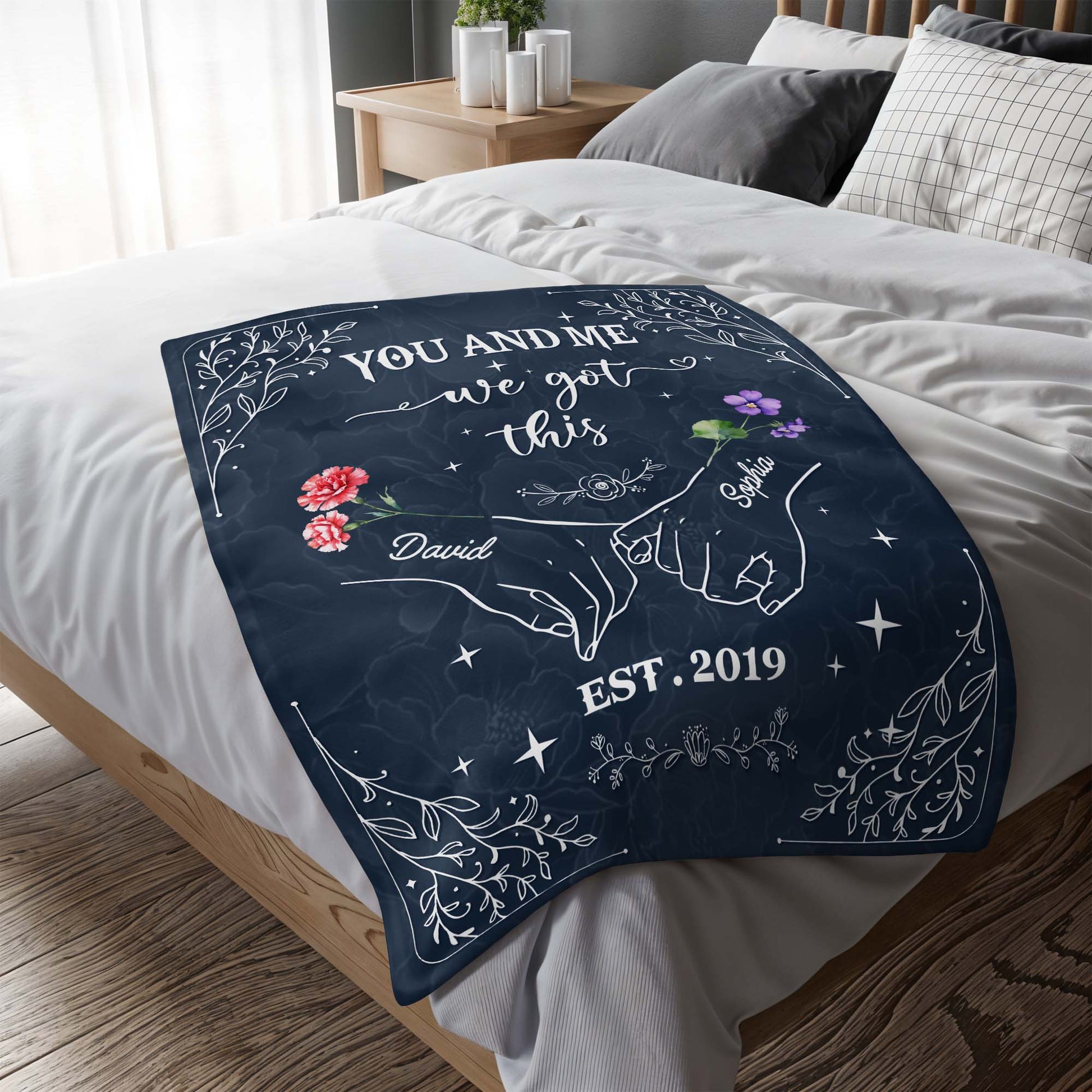 You And Me We Got This Hands And Flowers Design