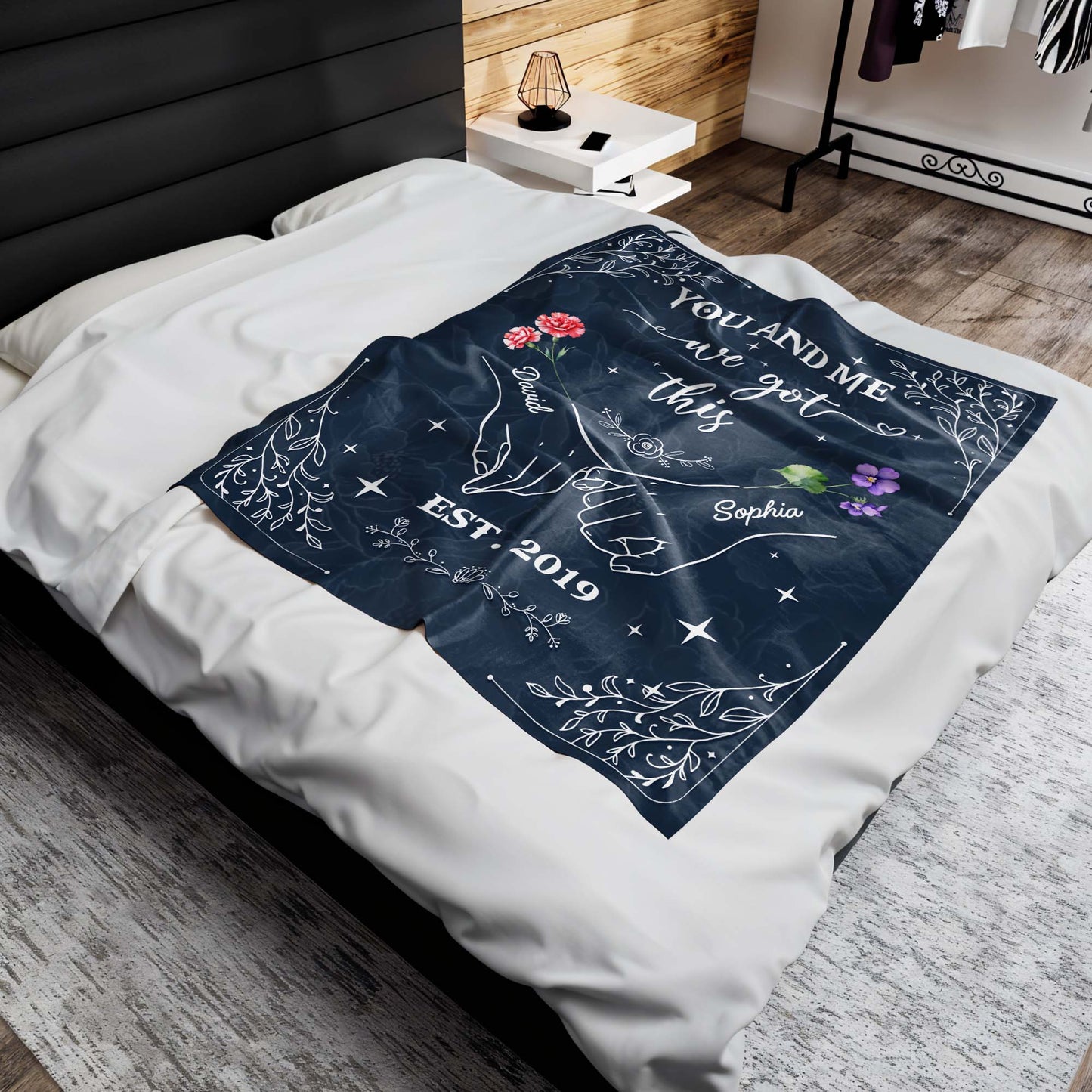 You And Me We Got This Hands And Flowers Design