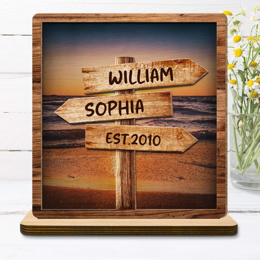 Follow Your Path Together - Personalized Custom Wood Plaque