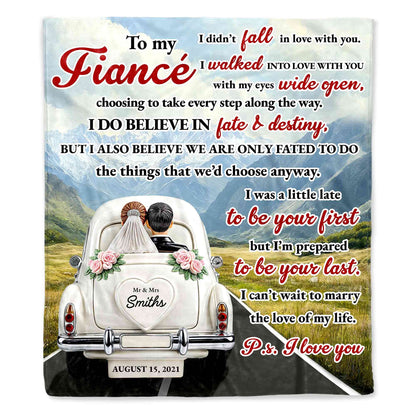 To My Fiancé: Our Journey of Love - Personalized Custom Blanket