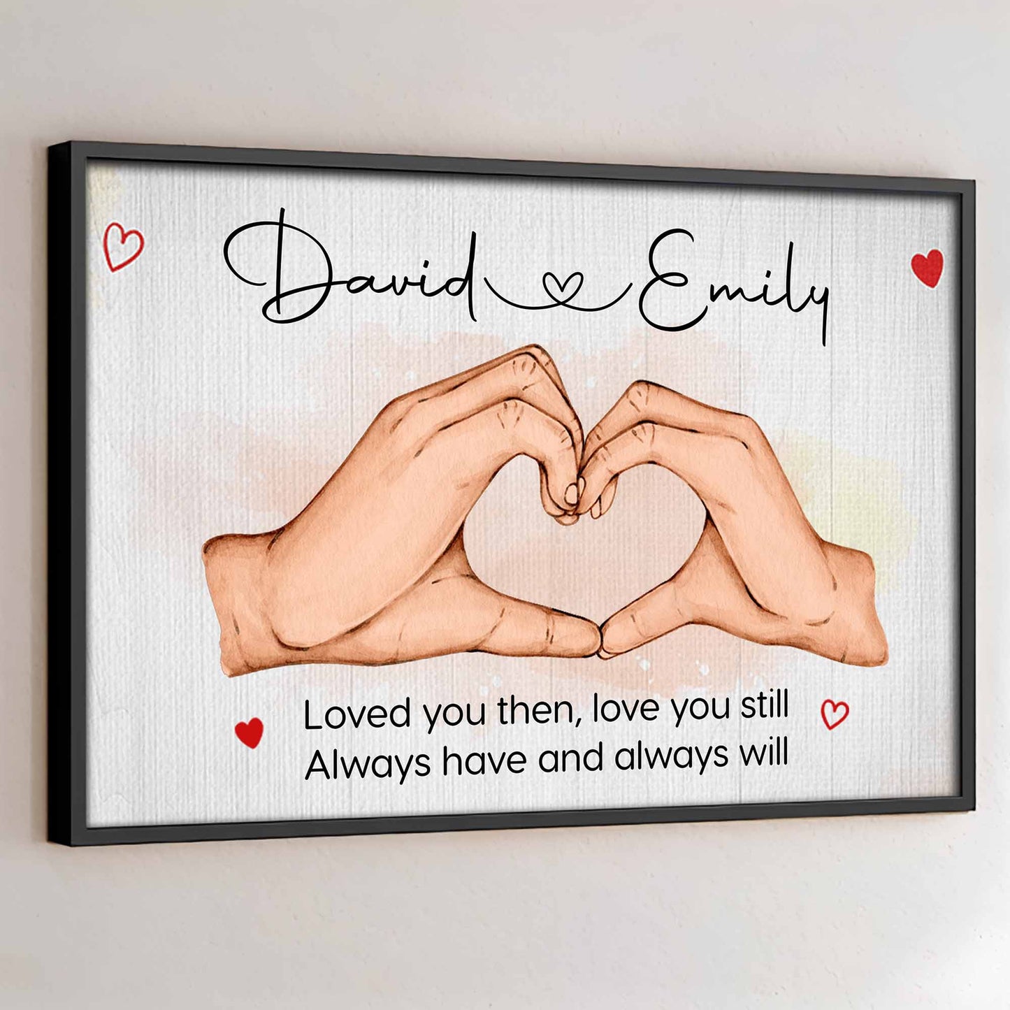 Loved You Then, Love You Still - Personalized Hand Heart Canvas / Poster