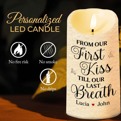 From Our First Kiss Till Our Last Breath With Roses and Wedding Imagery