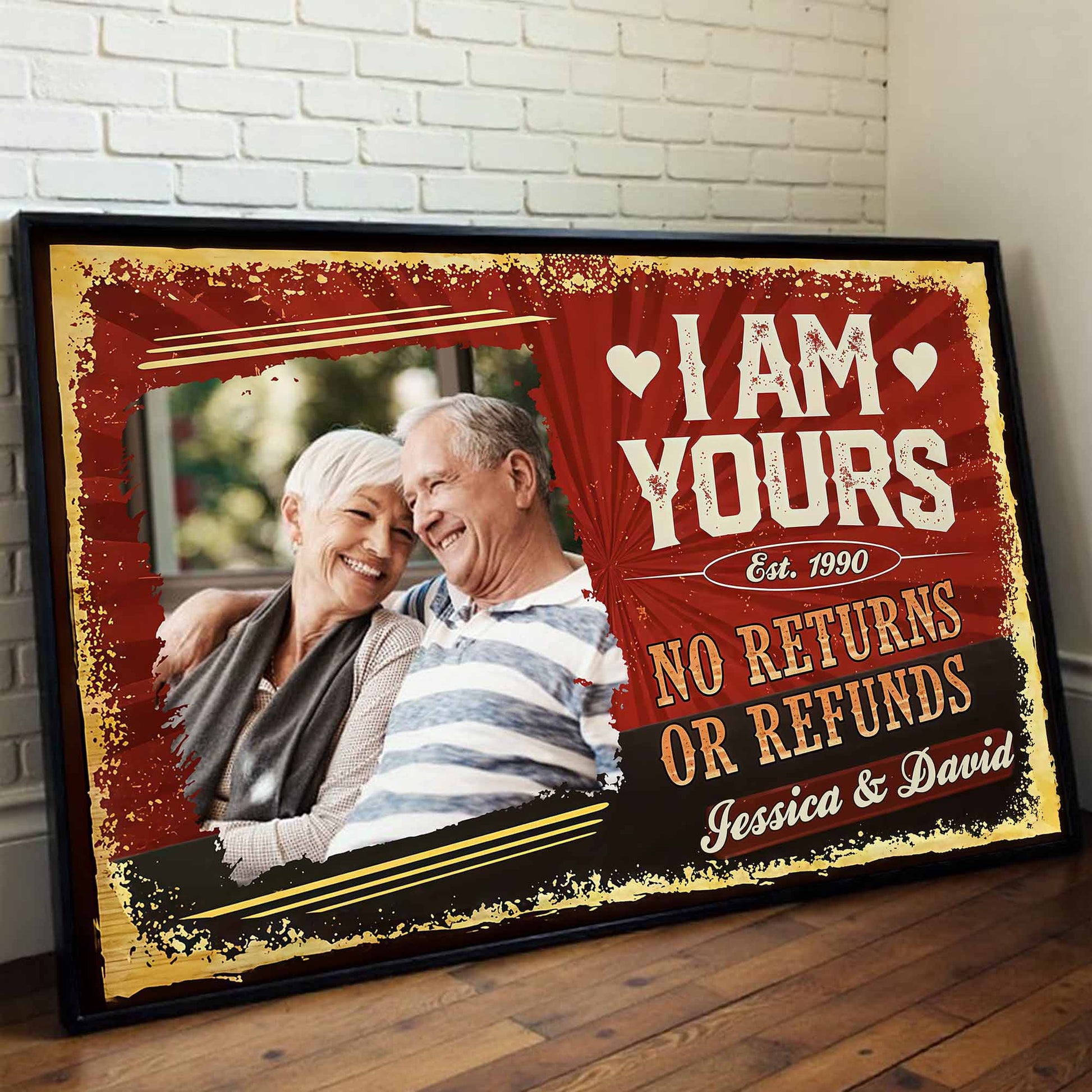 I Am Yours No Returns Or Refunds With Hearts Design
