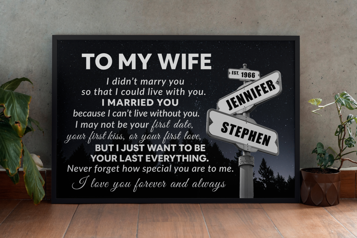 “I Can’t Live Without You” - Personalized Canvas / Poster For Wife