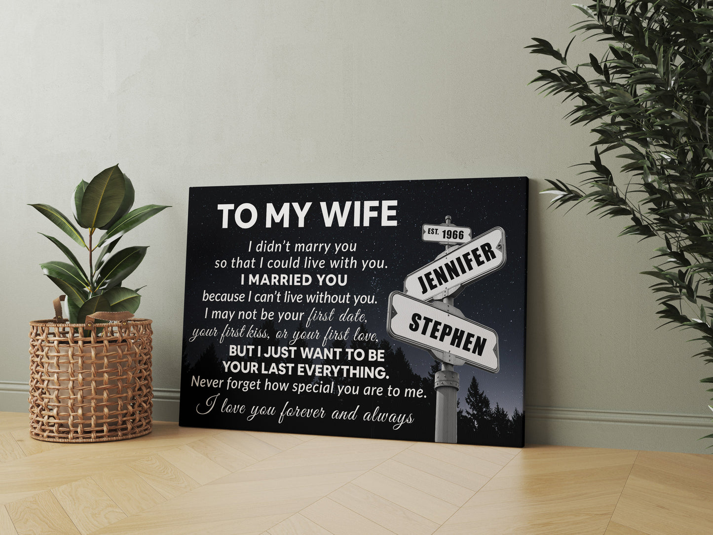 “I Can’t Live Without You” - Personalized Canvas / Poster For Wife
