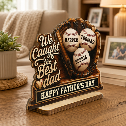 Personalized Baseball Dad Plaque personalization view for Dad
